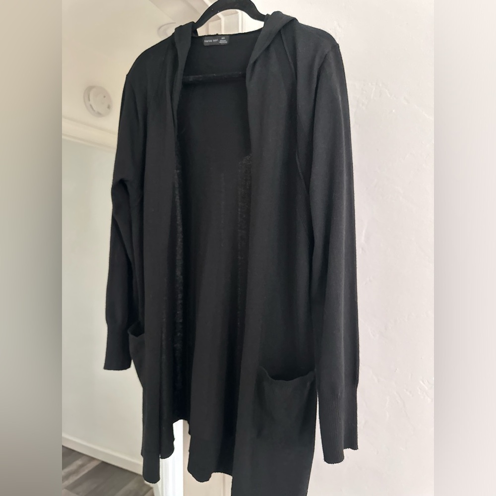 Black Hooded Cardigan